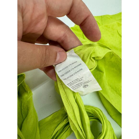 Esteban Cortazar Top Womens Small Green Tie Around Halter Jacquard - Picture 7 of 10